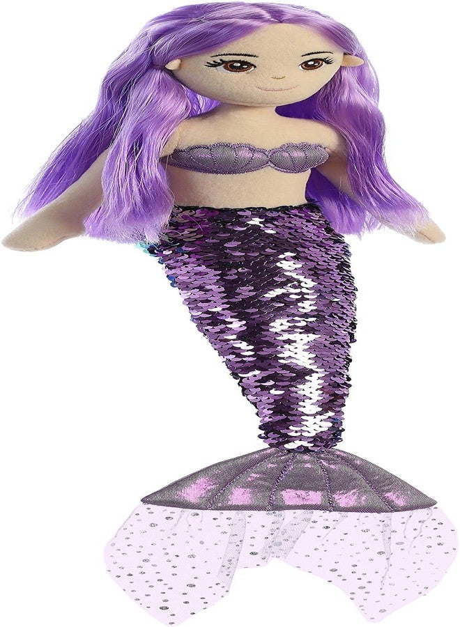 Aurora® Enchanting Sea Sparkles™ Sequin Sparkles™ Jenna Stuffed Doll - Imaginative Play with Magical Companions - Perfect for Kid's Birthdays and Celebrations - Green 18 Inches - Image 4